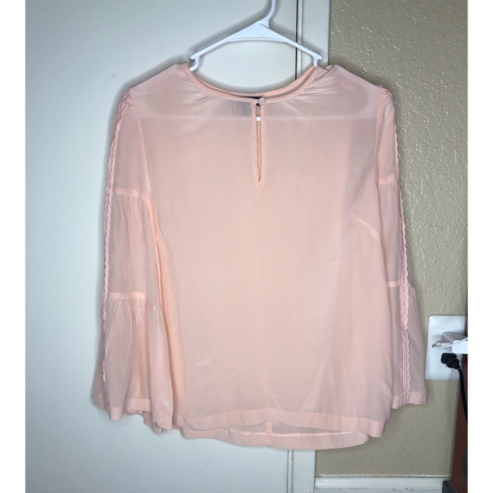 J. Crew long bell sleeve silk top size 4